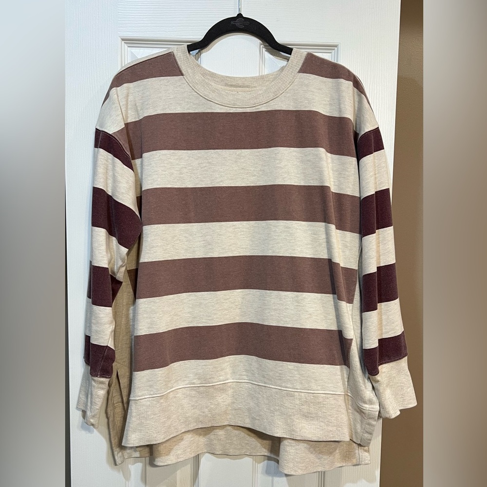 Striped Tunic Sweatshirt XL